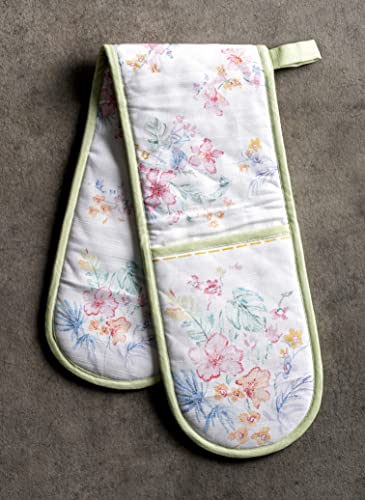 Double Oven Mitts 100% Cotton Double Oven Glove (102 - Paradise Island / 7" x 35" (Double Oven Mitt))