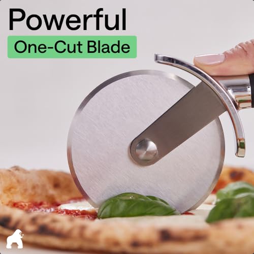 Patented Stainless Steel Large Pizza Cutter Wheel (Black)
