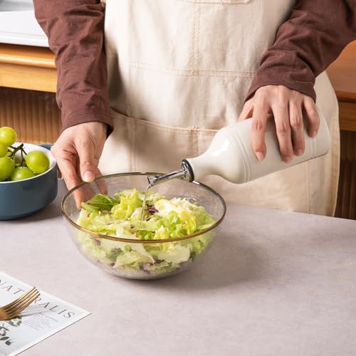 Sweejar Ceramic Olive Oil Dispenser Bottle (15.5 oz, Set of 1 / Beige)