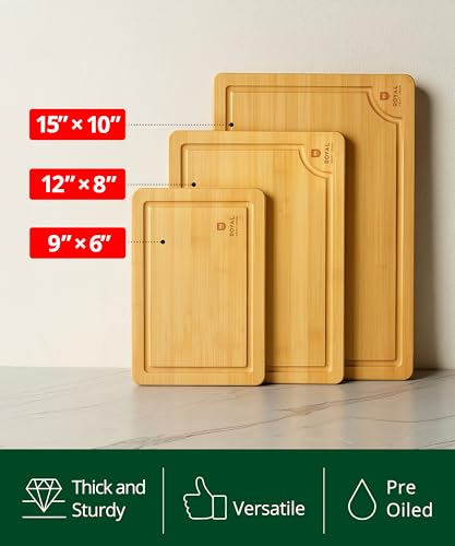 Wooden Cutting Boards for Kitchen Meal Prep & Serving (3-Piece (Gift_Set) / Natural)