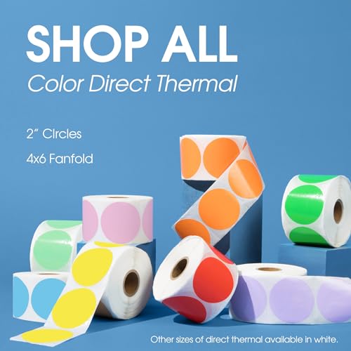 2" Circle Blue Direct Thermal Labels (Blue)