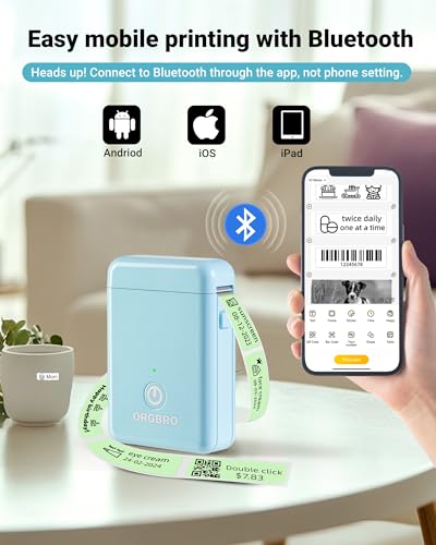 Label Maker Bluetooth Label Maker Machine with Tape (Blue)