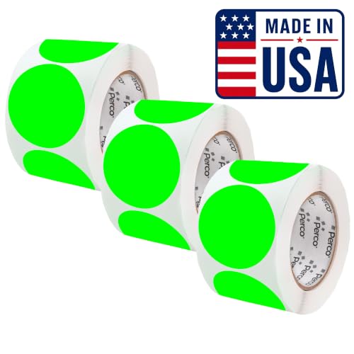 Neon Green Perforated Round Circle Dot Sticker 4 (Green - Neon / 4 Inch)