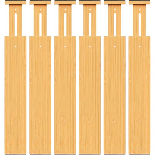 Bamboo Drawer Dividers Organizers (bamboo-6Pack)
