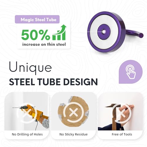 Magnetic Hooks Large Opening (Purple / 80lb Magnetic Hooks)