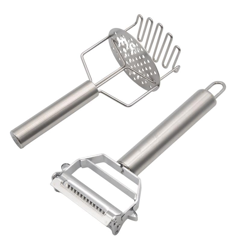 3-in-1 Multi-Peeler Potato Masher Set 2-Piece Kitchen Tools for Peeler (2 Count)