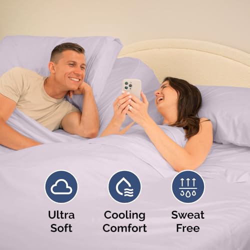 Flex Top Split Head King 4 Piece Sheet Set (33 - Light Lavender / Split Head/Flex Top)