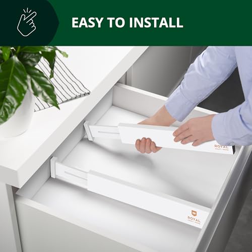 Bamboo Drawer Dividers Organizers (Large (up to 22") / White)