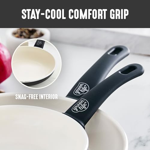 8 Piece Nonstick Cookware Set (8 Piece Cookware Set / Black and Cream)