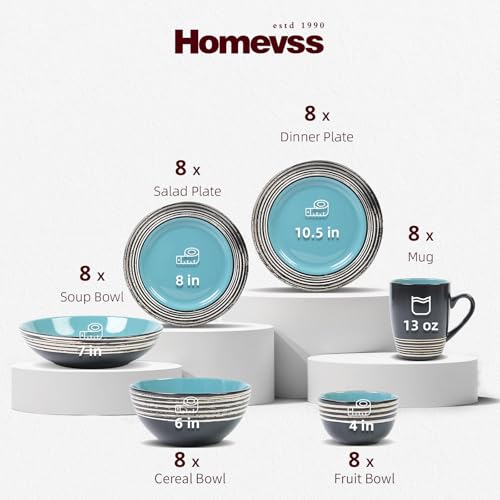 HomeVss 48 Piece Dinnerware Set