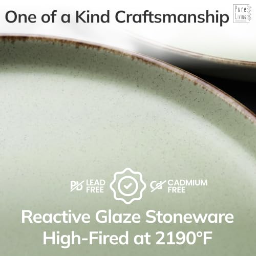 24 Piece Stoneware Dinnerware Set for 6 (Rustic / Green / Set for 6 (24pcs))