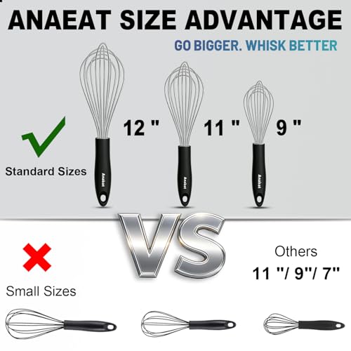 3 Packs Stainless Steel Whisk Set (3 Count)