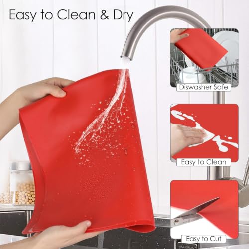 Extra Large Silicone Mats for Kitchen Counter (06-red / 27.6"L x 16"W)