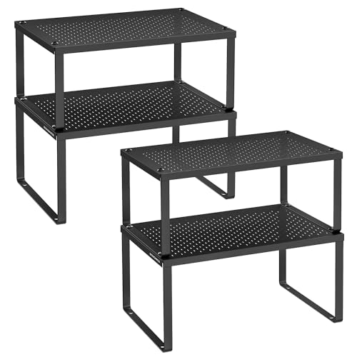 Set of 4 Metal Spice Racks (Ink Black / 4 Tiers (9"D x 12.6"W))