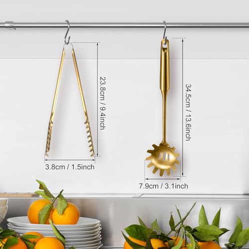 Stainless Steel Spaghetti Spoon and Pasta Tongs Set