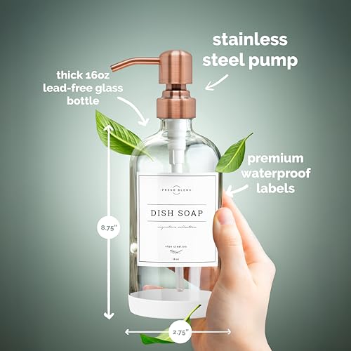 Clear Glass Soap Dispenser (Clear Bottle / Copper Pump)