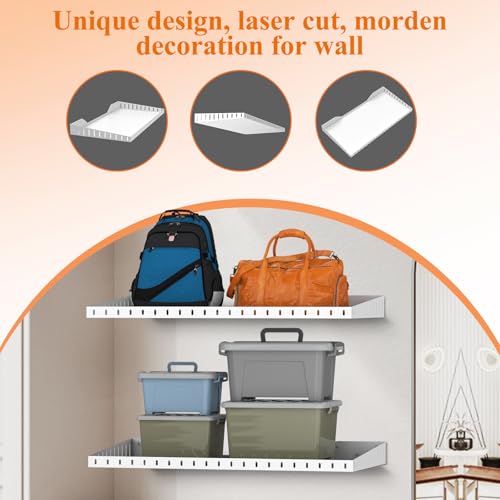 12 x 24 Inch Garage Wall Shelves (White)