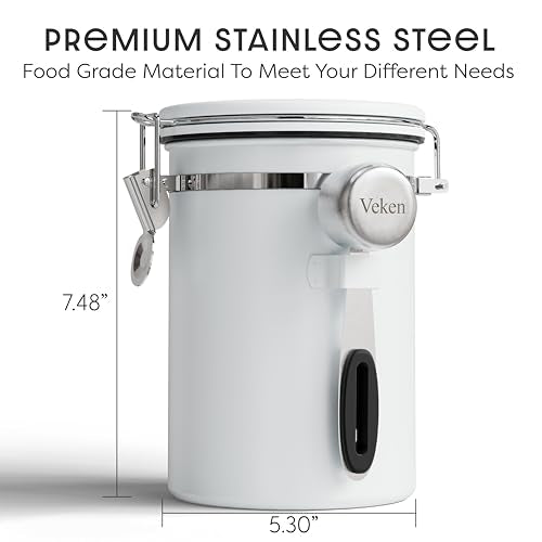Coffee Canister with Window (Jet White / 22 oz)