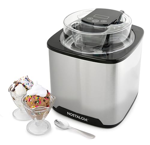 2 Quart Electric Ice Cream Maker (2 QT Digital / Stainless Black)