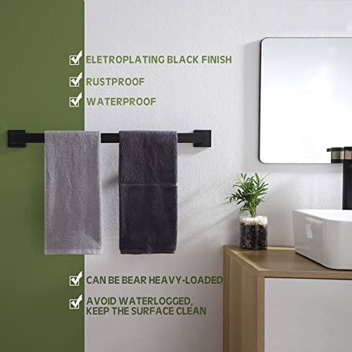 24 Inch Single Towel Bar (Matte Black / 24-Inch)