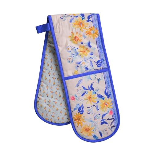 Double Oven Mitts 100% Cotton Double Oven Glove (007 - Girassol / 7" x 35" (Double Oven Mitt))