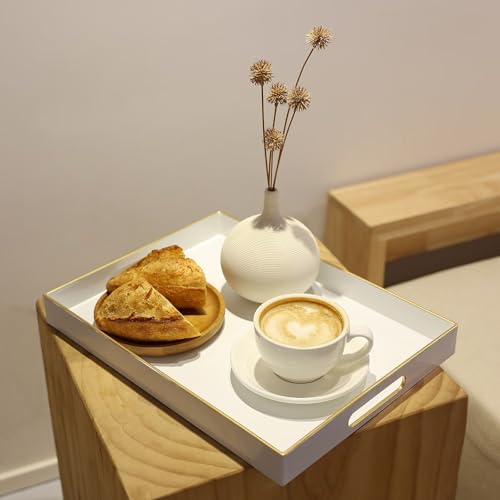 White Plastic Serving Tray for Ottoman (30 White / 11.8" x 15.7" x 1.6")