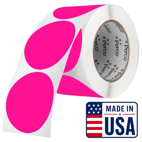 Neon Pink Round Circle Dot Sticker 3 (Neon Pink / 3 Inch)