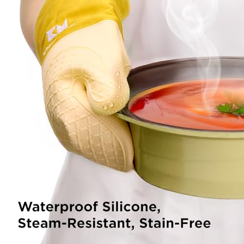 UltraShield Silicone Oven Mitts (Yellow / Standard)