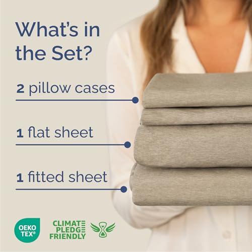 Cal King Size 4 Piece Sheet Set (38 - Heathered Beige / California King)