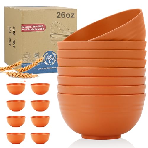Wheat Straw Bowl Sets (26 oz / Orange)