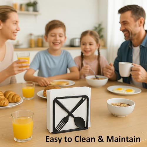 Coffee Cup & Fork Napkin Holder for Table (2 Count)