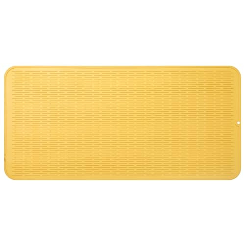 Silicone Dish Drying Mat for Multiple Usage (Yellow / 36"L x 18"W)