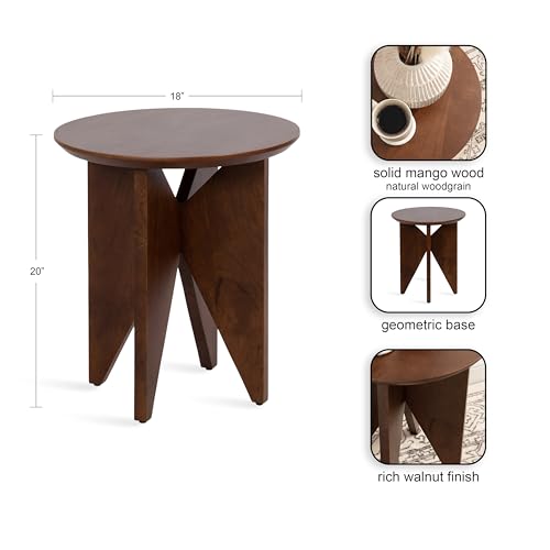 Faiza Modern Wooden Round Side Table