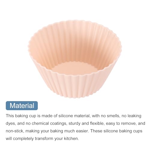 12Pcs Silicone Cupcake Liners (Nordic Pink / 2.8")
