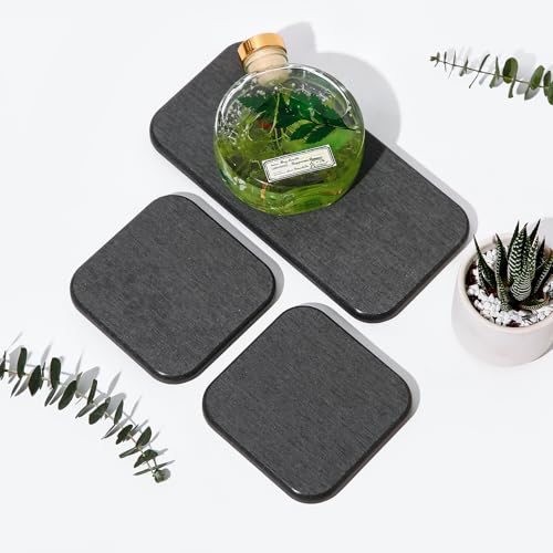 3PCS Water Absorbing Diatomaceous Earth Tray for Sink (Dark Gray-no Pattern)