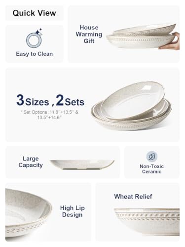 Ceramic Serving Bowls Set of 2 (Birch / M+L)