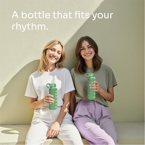 40oz / 32oz / 22oz / 12oz Borosilicate Glass Water Bottle with Time & Volume Markers, Silicone Sleeve, Stainless Steel Lid | Reusable Glass Bottle for Water & Juice (12oz Shale Green) (Shale Green (1 Count) / 12 Ounces)