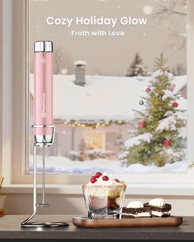 LunaFro Max Rechargeable Milk Frother (Dusty Rose (Gift Box))