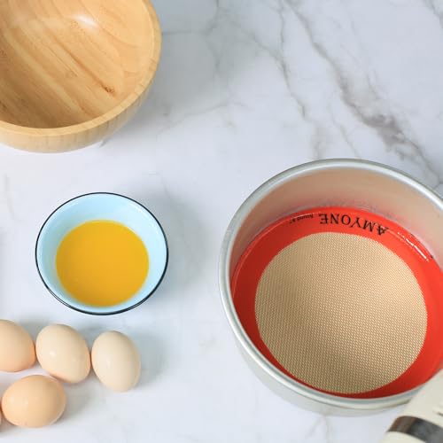 Round Silicone Baking Mats for 8 Inch Cake Pan (Bright Orange / 8"L x 8"W)