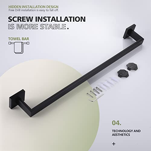 24 Inch Single Towel Bar (Matte Black / 24-Inch)