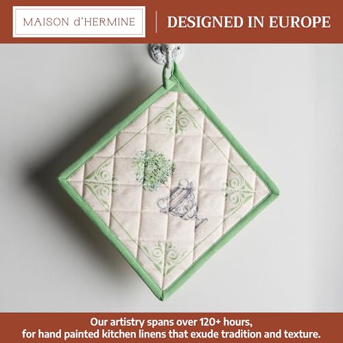 Pot Holders 100% Cotton Potholders (029 - Jardin Du Roy / 8" x 8" (Pot Holder Pack of 1))