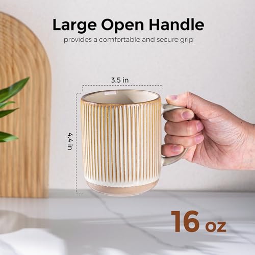 Coffee Mugs Set of 6 (Pale Khaki / Set of 6 (16 Ounces))