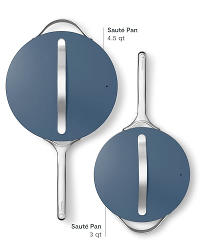 Non Stick Ceramic Sauté Pan with Lid (Navy)