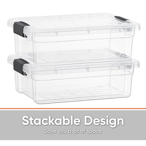 13.7 Quart Clear Plastic Storage Bin with Lid (13.7 Qt)