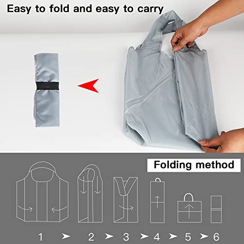 15x4.5x15 Inch Grey Reusable Shopping Bags with Handles (Grey)