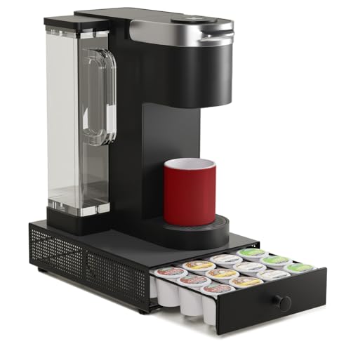 K Cup Organization Storage Drawer Maker K Cup Holder Coffee Pod Organizer Stand Tray Counter Rack Countertop Maker Stand Capsules Compatible with Keurig Accessories Holds 24 Pods (24 Pod Capacity)