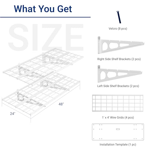 2 Pack 2x4ft 24 (2 pack-2x4 ft / White)