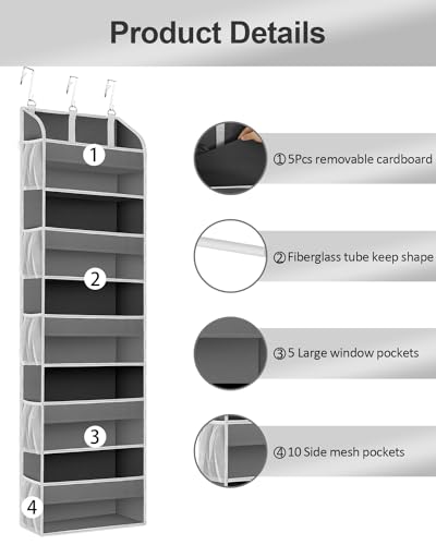 2 Pack Over the Door Storage Organizer (2 Pack / A Dark Gray)