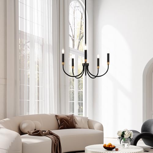 Modern Black Chandelier (Farmhouse Modern)