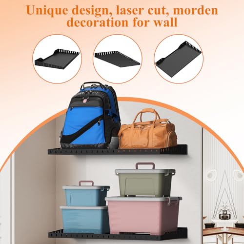12 x 24 Inch Garage Wall Shelves (Black)